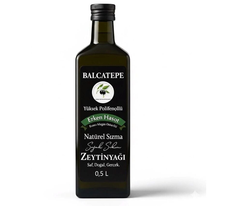 Erken Hasat Soğuk Sıkım Sızma Zeytinyağı Filtresiz 500 ml Cam Şişe