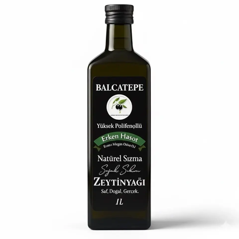 Erken Hasat Soğuk Sıkım Sızma Zeytinyağı Filtresiz 1 L Cam Şişe