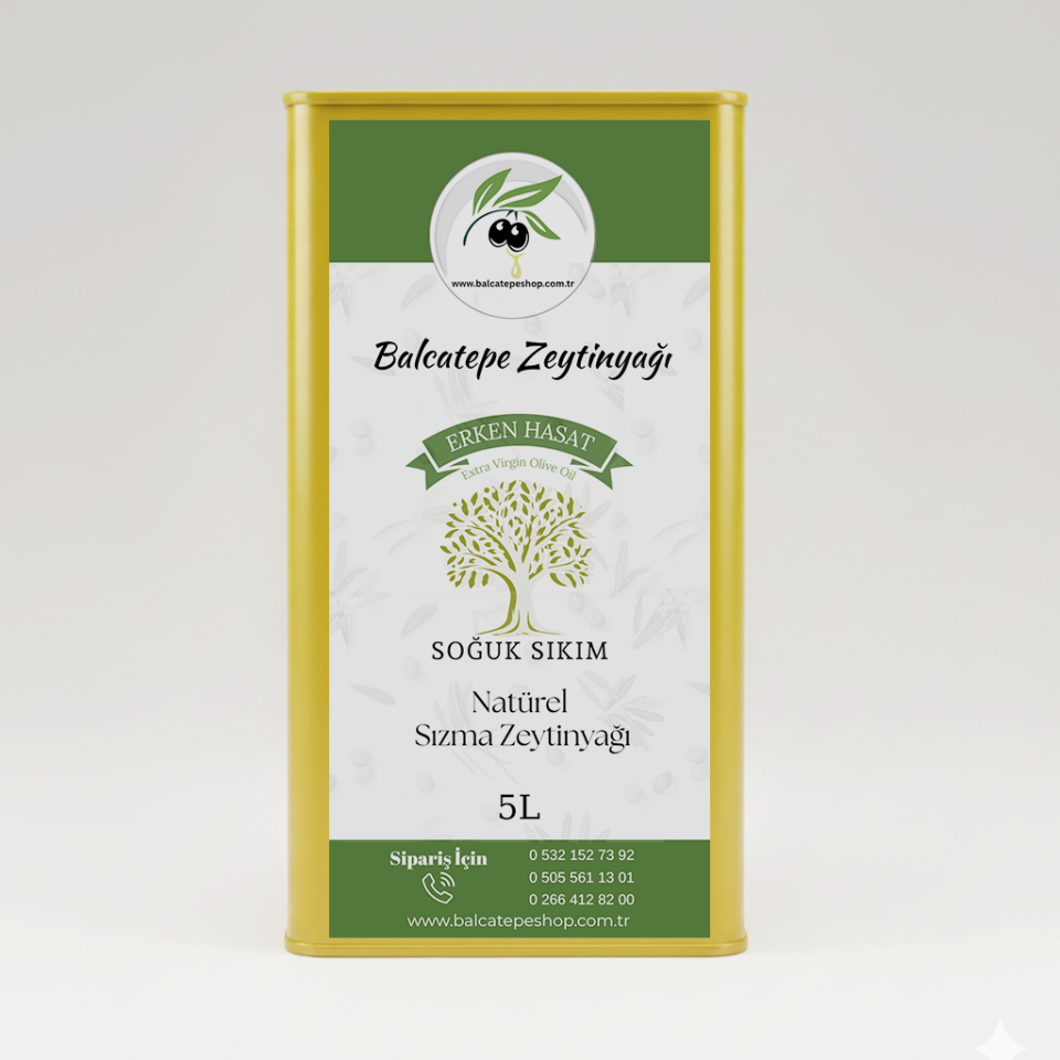 Erken Hasat Soğuk Sıkım Sızma Zeytinyağı Filtresiz(5L)